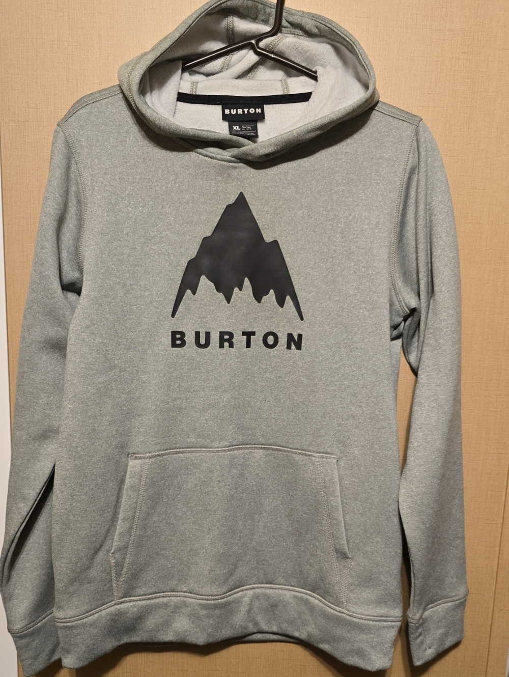 Burton Light Gray Pullover Hoodie with Black Mountain Logo